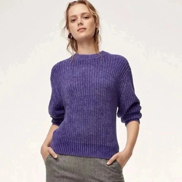 Wilfred Aritzia Astrial Purple Pullover Knit Sweater Size S Crewneck Casual - Picture 1 of 8